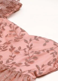 Pink Foil Printed Net Dress Party Wear 12 Pink Foil Printed Net Dress Party Wear -Indo Clothing Shop Pink Foil Printed Net Dress DRBS02208554 rrc1