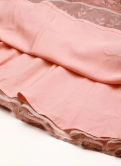Pink Foil Printed Net Dress Party Wear 15 Pink Foil Printed Net Dress Party Wear -Indo Clothing Shop Pink Foil Printed Net Dress DRBS02208554 rrc4