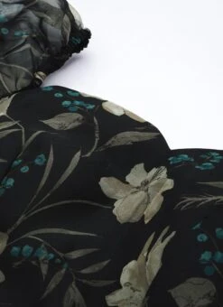 Black Printed Organza Maxi Dress Festive Wear -Indo Clothing Shop Pink Foil Printed organza Maxi Dress DRBS02208513 rrc1