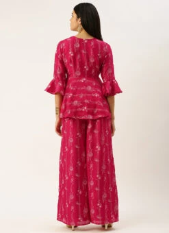 Bottom From Pink Foli Print Art Silk Co Ords Set After Six Wear 11 Bottom From Pink Foli Print Art Silk Co Ords Set After Six Wear -Indo Clothing Shop Pink Foli Print Art Silk Co Ords Set IWBS02302453 b
