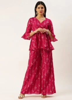 Bottom From Pink Foli Print Art Silk Co Ords Set After Six Wear 10 Bottom From Pink Foli Print Art Silk Co Ords Set After Six Wear -Indo Clothing Shop Pink Foli Print Art Silk Co Ords Set IWBS02302453 u
