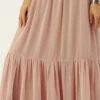 Pink Georgette Tiered Skirt Party Wear