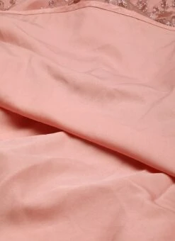 Pink Glitter Foil Tiered Gathers Dress Wedding Wear Party Wear -Indo Clothing Shop Pink Glitter Foil Tiered Gathers Dress DRBS02209690 rrc3