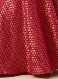 Pink Jacquard Draped Yoke Gown Party Wear -Indo Clothing Shop Pink Jacquard Draped Yoke Gown IWBS02201205 rrc3