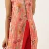 Pink N Red Collar Neck Kurta Sets After Six Wear