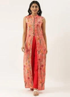 Pink N Red Collar Neck Kurta Sets After Six Wear -Indo Clothing Shop Pink N Red Collar Neck Kurta Sets KSBS02102834 u