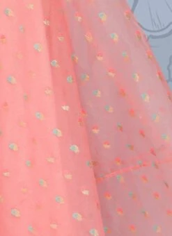 Pink Organza Jacquard Maxi Dress Festive Wear -Indo Clothing Shop Pink Organza Jacquard Maxi Dress DRBS02301035 rrc3