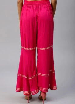 Pink Palazzo Pant After Six Wear -Indo Clothing Shop Pink Palazzo Pant IWBDMF343 b