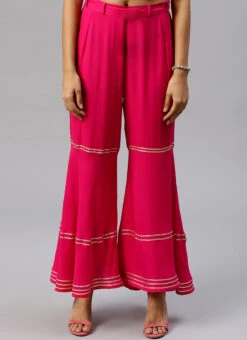 Pink Palazzo Pant After Six Wear -Indo Clothing Shop Pink Palazzo Pant IWBDMF343 u