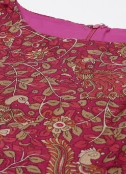 Pink Printed Boat Neck Kurta Set Festive Wear 12 Pink Printed Boat Neck Kurta Set Festive Wear -Indo Clothing Shop Pink Printed Boat Neck Kurta Set KSBS02012728 rrc1