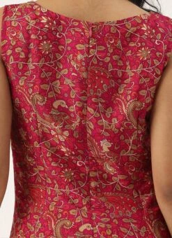Pink Printed Boat Neck Kurta Set Festive Wear 13 Pink Printed Boat Neck Kurta Set Festive Wear -Indo Clothing Shop Pink Printed Boat Neck Kurta Set KSBS02012728 rrc2