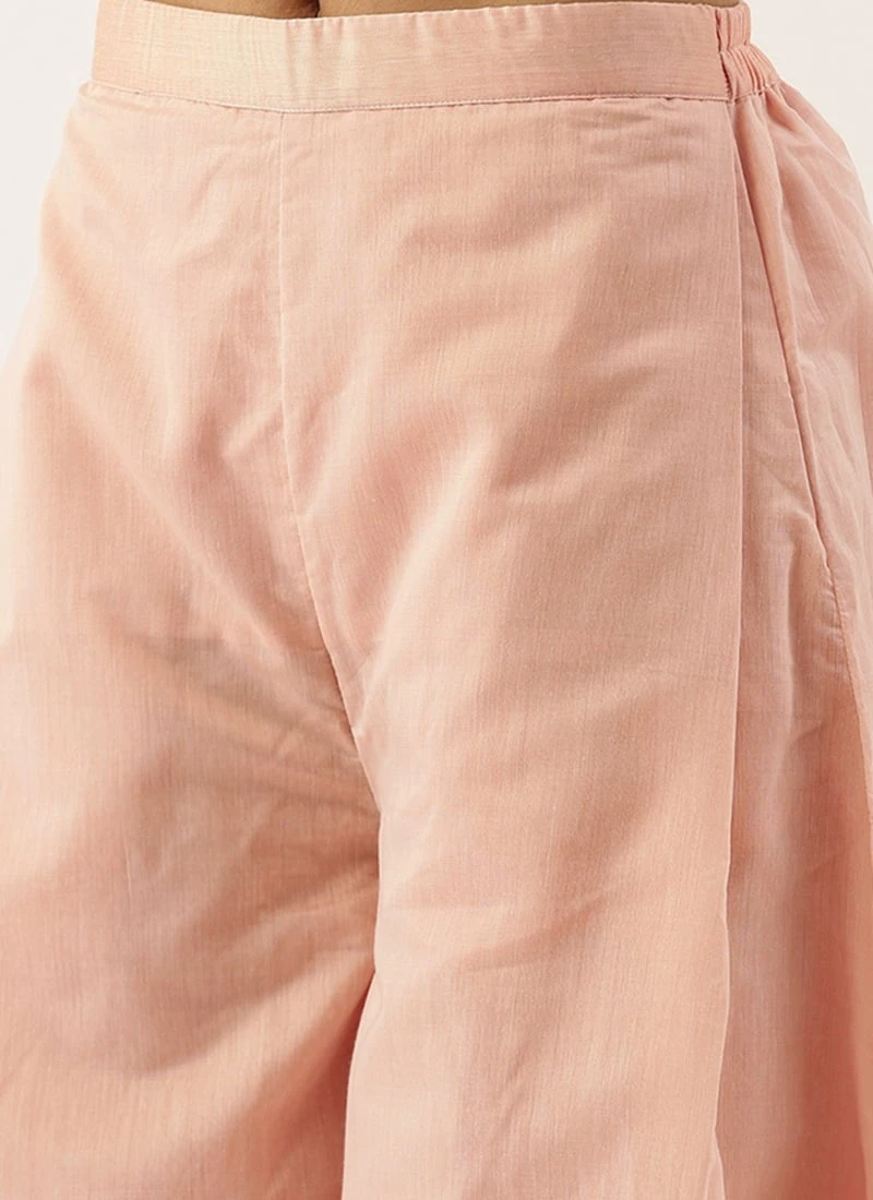 Pink Printed Boat Neck Kurta Set Festive Wear 7 Pink Printed Boat Neck Kurta Set Festive Wear - Image 7