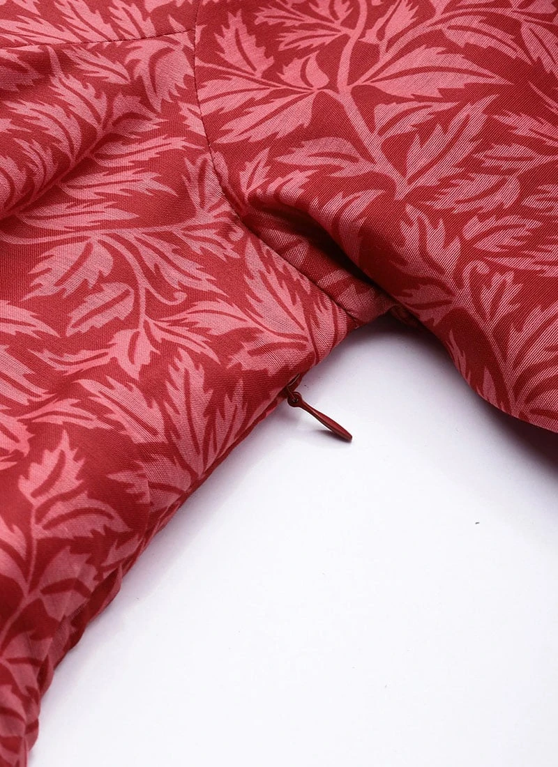 Pink Printed Cotton Gathered Calf Length Dress After Six Wear 7 Pink Printed Cotton Gathered Calf Length Dress After Six Wear - Image 7