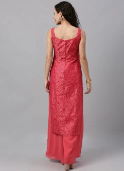 Pink Printed Kurta N Pink Palazzo Sets Festive Wear 11 Pink Printed Kurta N Pink Palazzo Sets Festive Wear -Indo Clothing Shop Pink Printed Kurta N Pink Palazzo Sets KSBS02001367 b