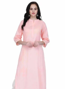 Pink Pure Cotton Kurta Palazzo Set Work Wear -Indo Clothing Shop Pink Pure Cotton Kurta Palazzo Set KRSUPIFC940 b