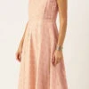 Pink Rayon High N Low Pleated Yoke Dress After Six Wear