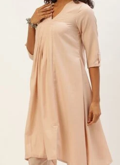 Pink Rayon Kurti Set Work Wear Festive Wear