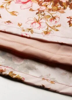 Pink Taffeta Digital Printed N Burgundy Dress Festive Wear -Indo Clothing Shop Pink Taffeta Digital Printed N Burgundy Dress DRBS02109697 rrc2