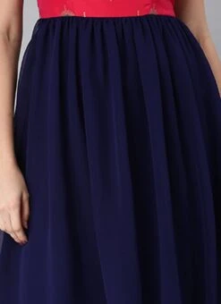 Pink Taffeta Jacquard N Navy Blue Dress Festive Wear 14 Pink Taffeta Jacquard N Navy Blue Dress Festive Wear -Indo Clothing Shop Pink Taffeta Jacquard N Navy Blue Dress DRBS02205006 rrc3