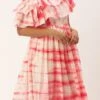 Pink Tie N Dye Ruffled Dress After Six Wear