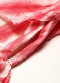 Pink Tie N Dye Ruffled Dress After Six Wear -Indo Clothing Shop Pink Tie N Dye Ruffled Dress DRBS02301954 rrc3