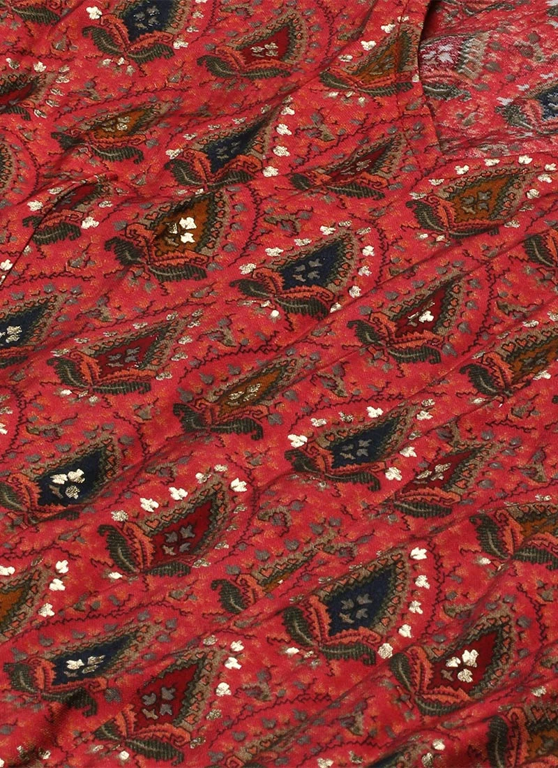 Printed Pink N Cream Rayon Kurta Set Work Wear 5 Printed Pink N Cream Rayon Kurta Set Work Wear - Image 5