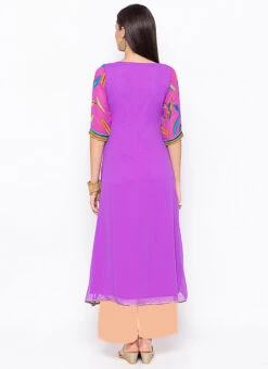 Purple Georgette Digital Printed Kurta Palazzo Set After Six Wear 7 Purple Georgette Digital Printed Kurta Palazzo Set After Six Wear -Indo Clothing Shop Purple Georgette Digital Printed Kurta Palazzo Set KRSMNC2076KS b