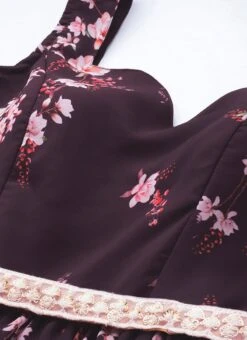 Purple Georgette Digital Printed Tiered Dress Festive Wear 12 Purple Georgette Digital Printed Tiered Dress Festive Wear -Indo Clothing Shop Purple Georgette Digital Printed Tiered Dress DRBS02302269 rrc1