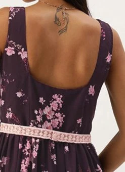 Purple Georgette Digital Printed Tiered Dress Festive Wear 13 Purple Georgette Digital Printed Tiered Dress Festive Wear -Indo Clothing Shop Purple Georgette Digital Printed Tiered Dress DRBS02302269 rrc2