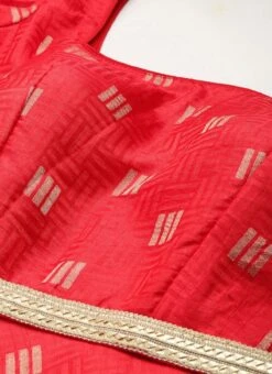 Red Art Silk Maxi Dress Festive Wear -Indo Clothing Shop Red Art Silk Maxi Dress DRBS02302204 rrc1