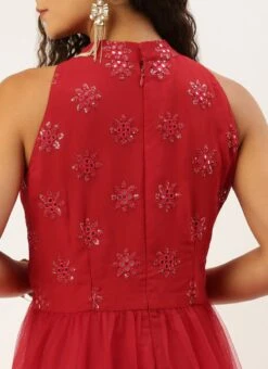 Red Georgette Embroidered Dress Festive Wear 13 Red Georgette Embroidered Dress Festive Wear -Indo Clothing Shop Red Georgette Embroidered Dress DRBS02211138 rrc2