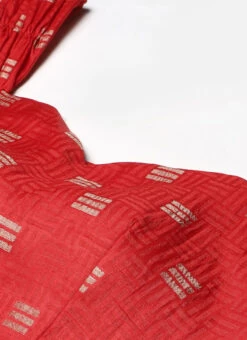 Skirt From Red Jacquard Crop Top N Skirt With Cape After Six Wear -Indo Clothing Shop Red Jacquard Crop Top N Skirt With Cape IWBS02301050 rrc1