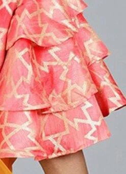 Red Printed Blouse With Flared Sleeves Festive Wear Party Wear -Indo Clothing Shop Red Printed Blouse With Flared Sleeves BLBS02209581 rrc3 1