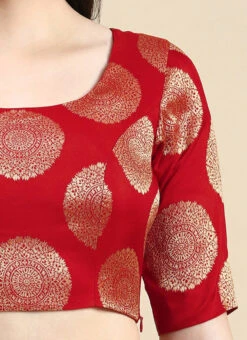 Red Taffeta Blouse Festive Wear -Indo Clothing Shop Red Taffeta Blouse BLBS02210835 rrc3