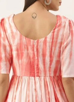 Rust Color Tie Dye Maxi Dress Festive Wear After Six Wear -Indo Clothing Shop Rust Color Tie Dye Maxi Dress DRBS02202354 rrc2 1