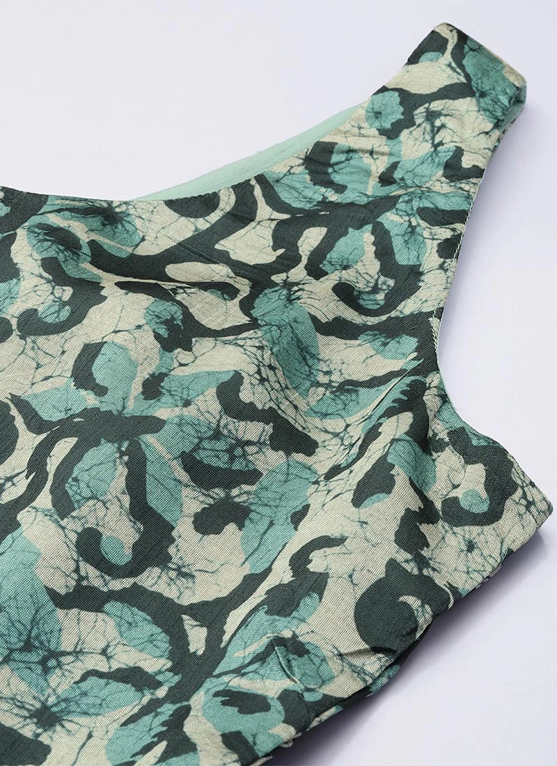 Bottom From Sage Green Art Silk Digital Printed Co Ords Set After Six Wear 5 Bottom From Sage Green Art Silk Digital Printed Co Ords Set After Six Wear - Image 5