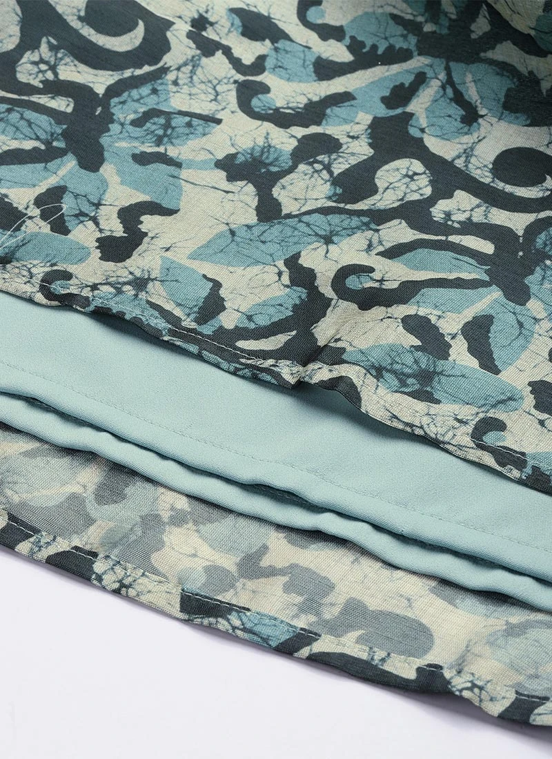 Bottom From Sage Green Art Silk Digital Printed Co Ords Set After Six Wear 8 Bottom From Sage Green Art Silk Digital Printed Co Ords Set After Six Wear - Image 8