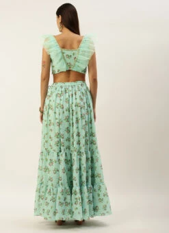 Skirt From Sea Green Digital Printed Co Ords Set After Six Wear -Indo Clothing Shop Sea Green Digital Printed Co Ords Set IWBS02212582 b
