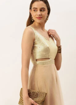 Silver Sequins Embroidered N Light Beige Net Gown Festive Wear -Indo Clothing Shop Silver Sequins Embroidered N Light Beige Net Gown IWBS02211072 rrc1