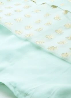 Sky Blue Organza Jacquard Dress Festive Wear -Indo Clothing Shop Sky Blue Organza Jacquard Dress DRBS02303569 rrc4