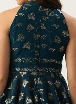 Teal Blue Embroidered Blouse Festive Wear -Indo Clothing Shop Teal Blue Embroidered Blouse BLBS02307557 rrc2