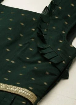 Teal Green Art Silk Cotton Jacquard Dress After Six Wear -Indo Clothing Shop Teal Green Art Silk Cotton Jacquard Dress DRBS02212464 rrc1