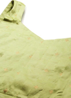 Pista Green High N Low Pleated Yoke Dress Festive Wear -Indo Clothing Shop Turquoise High N Low Pleated Yoke Dress DRBS02108657 rrc1