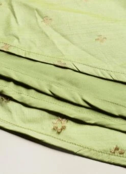 Turquoise High N Low Pleated Yoke Dress Festive Wear -Indo Clothing Shop Turquoise High N Low Pleated Yoke Dress DRBS02108657 rrc2 1