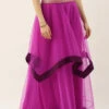 Violet Net N Purple Handkerchief Skirt Festive Wear