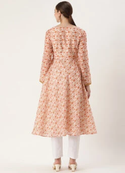 White Art Silk Digital Printed Kruta Set Festive Wear -Indo Clothing Shop White Art Silk Digital Printed Kruta Set KSBS02205908 b