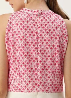 White Embroidered Halter Neck Gown Festive Wear -Indo Clothing Shop White Embroidered Halter Neck Gown IWBS02307657 rrc2