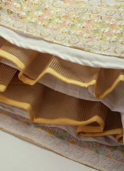 White Embroidered Pleated Style Gown Wedding Wear 15 White Embroidered Pleated Style Gown Wedding Wear -Indo Clothing Shop White Embroidered Pleated Style Gown IWBS02209734 rrc4 1