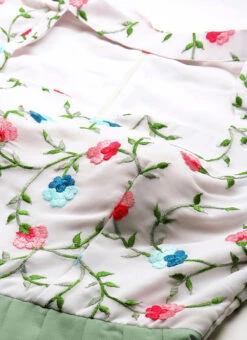 White Georgette N Green Pleated Gown Festive Wear -Indo Clothing Shop White Georgette N Green Pleated Gown IWBS02210982 rrc1