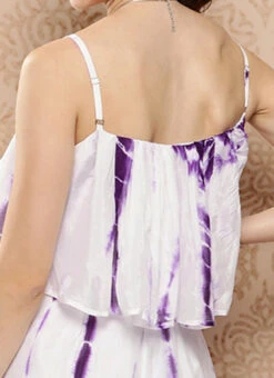 White Georgette Tie N Dye Jumpsuit After Six Wear -Indo Clothing Shop White Georgette Tie N Dye Jumpsuit DRBS02301104 rrc2